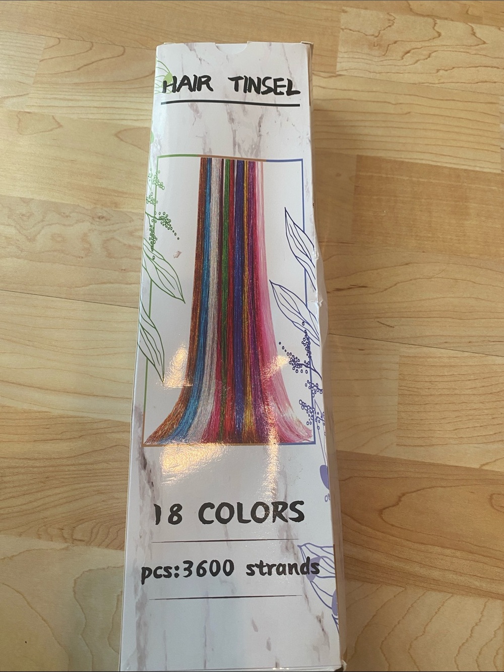 New Hair Tinsel kit 18-Color Pack - 3600 strands Multicolor